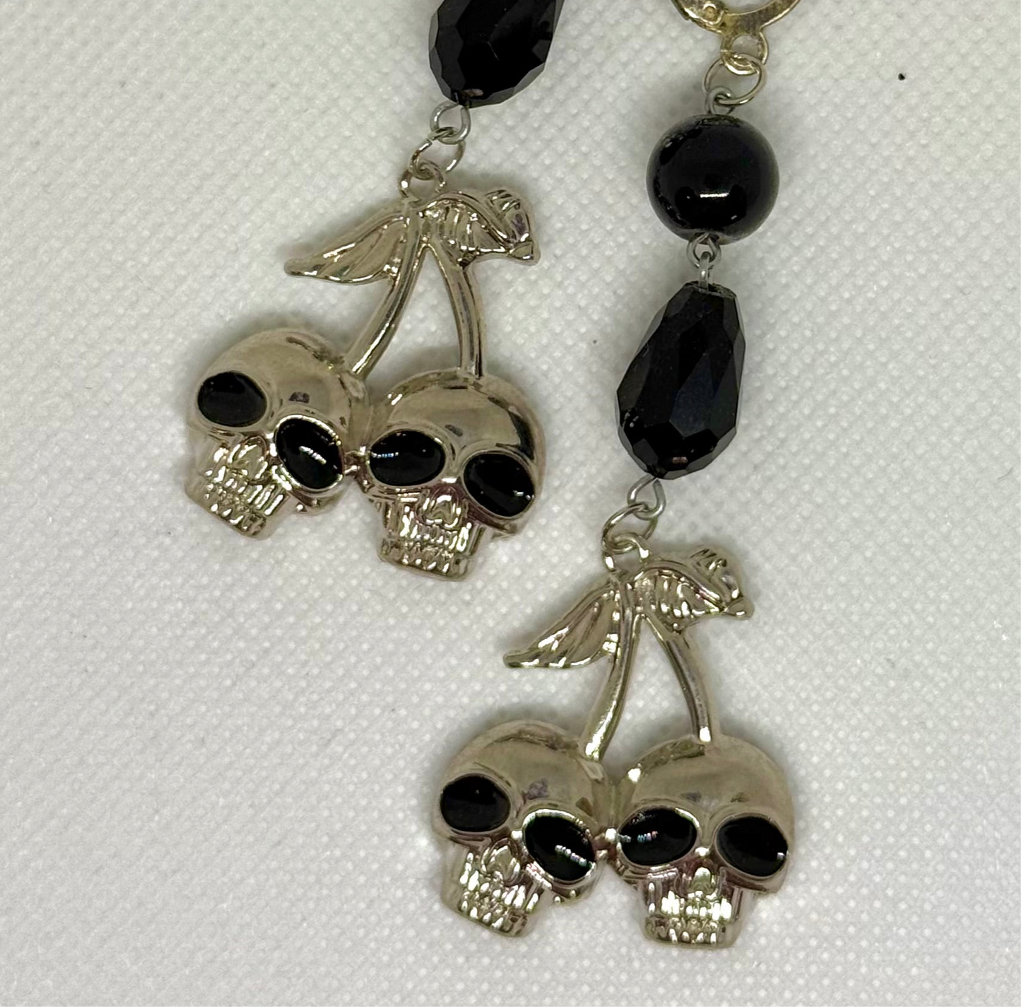 cherry skull earrings