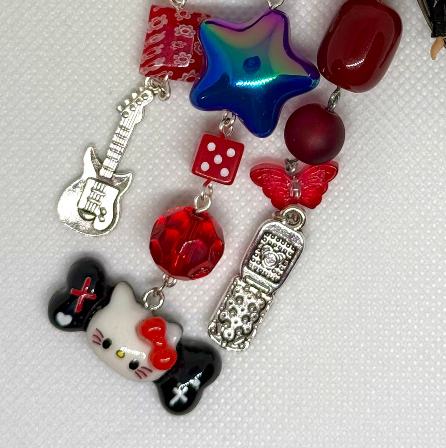 red and blue bratz carabiner