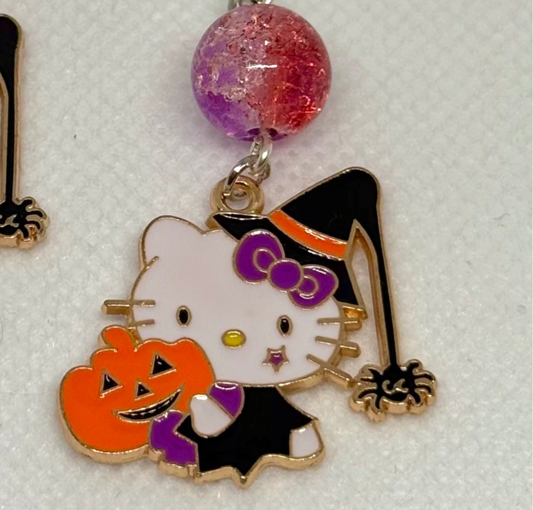 witchy kitty earrings