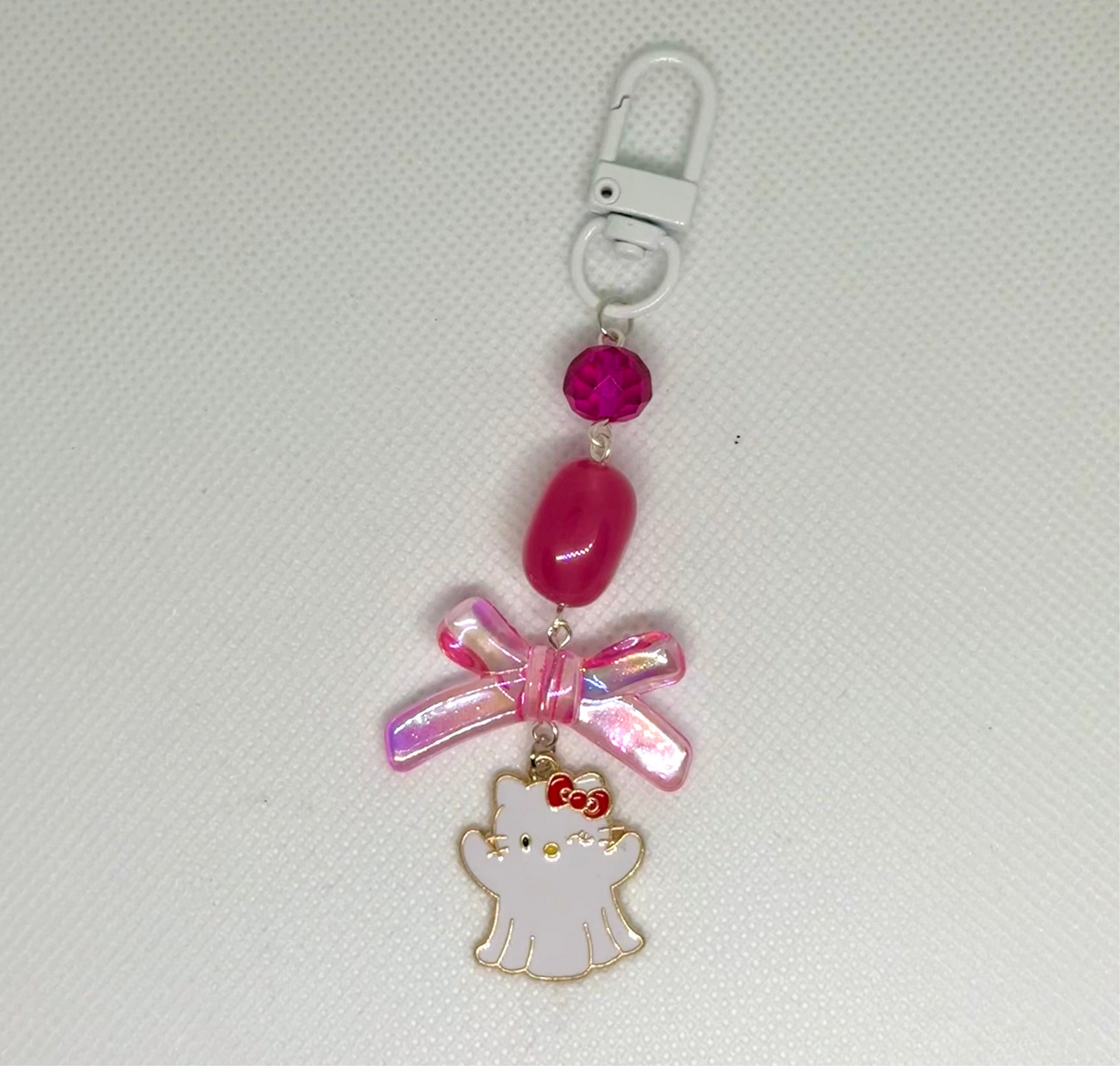 pink ghost kitty charm