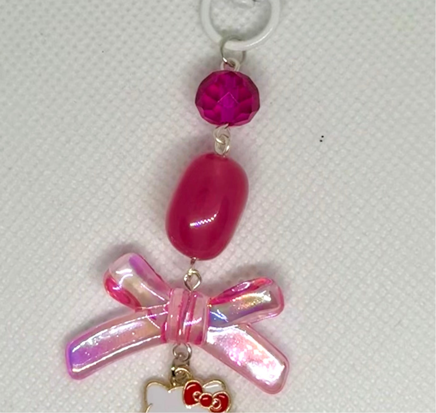 pink ghost kitty charm