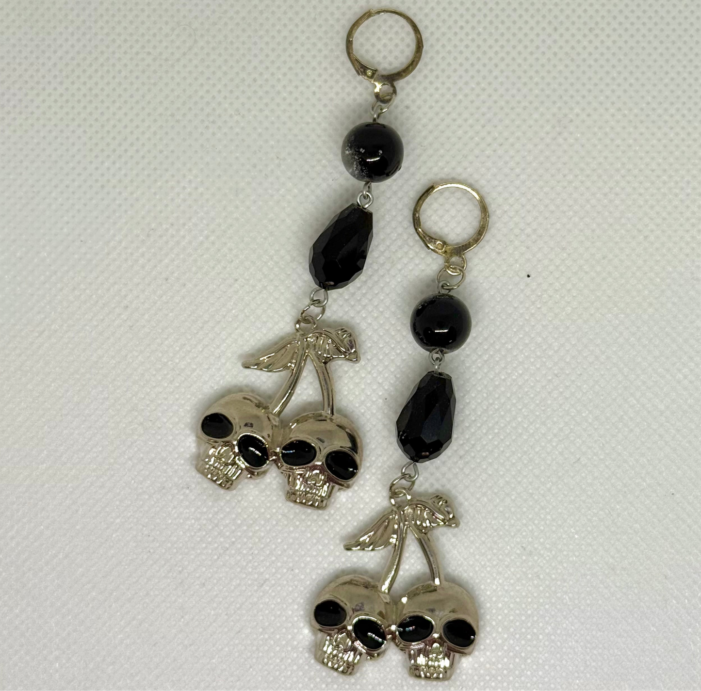 cherry skull earrings