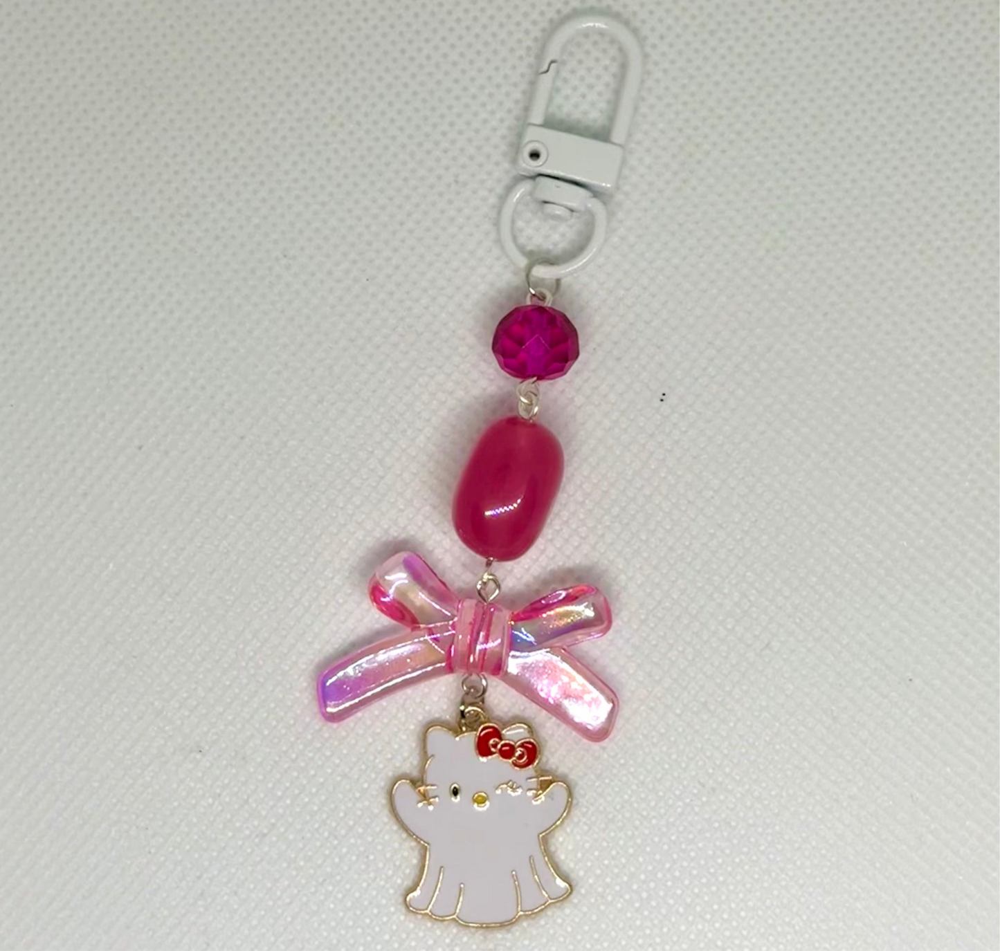 pink ghost kitty charm