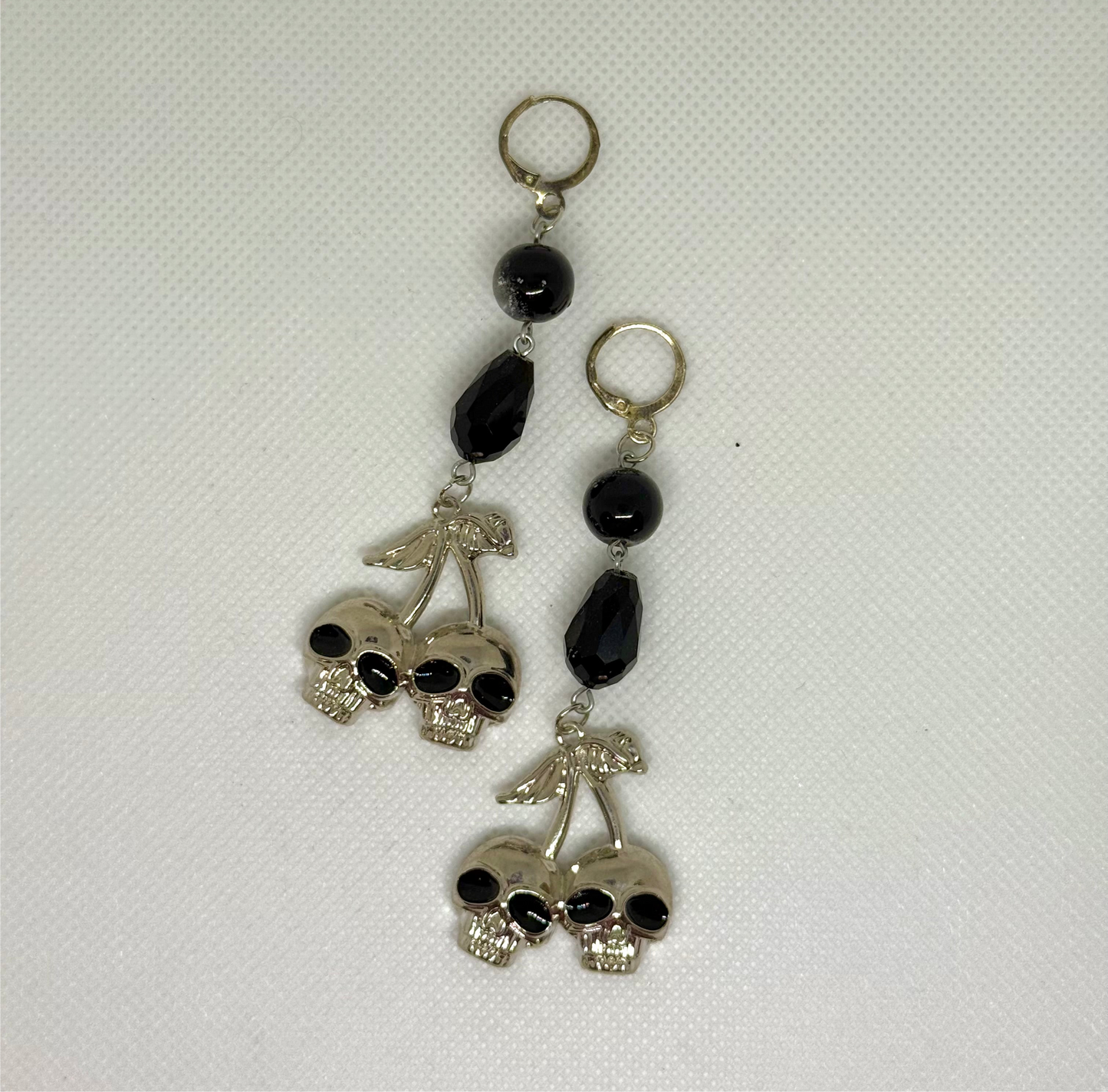 cherry skull earrings