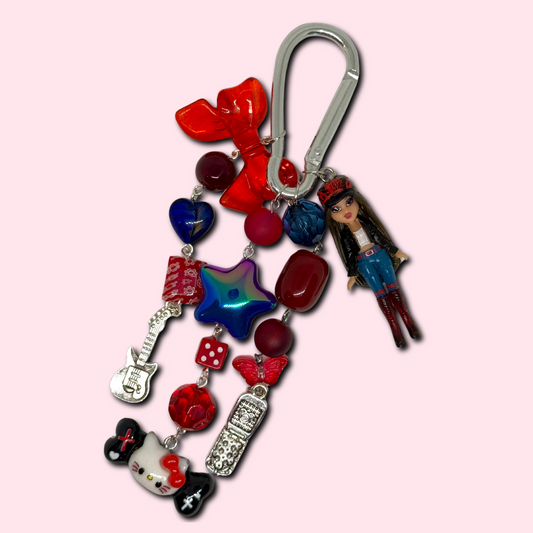 red and blue bratz carabiner