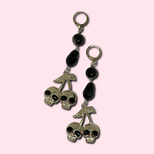 cherry skull earrings